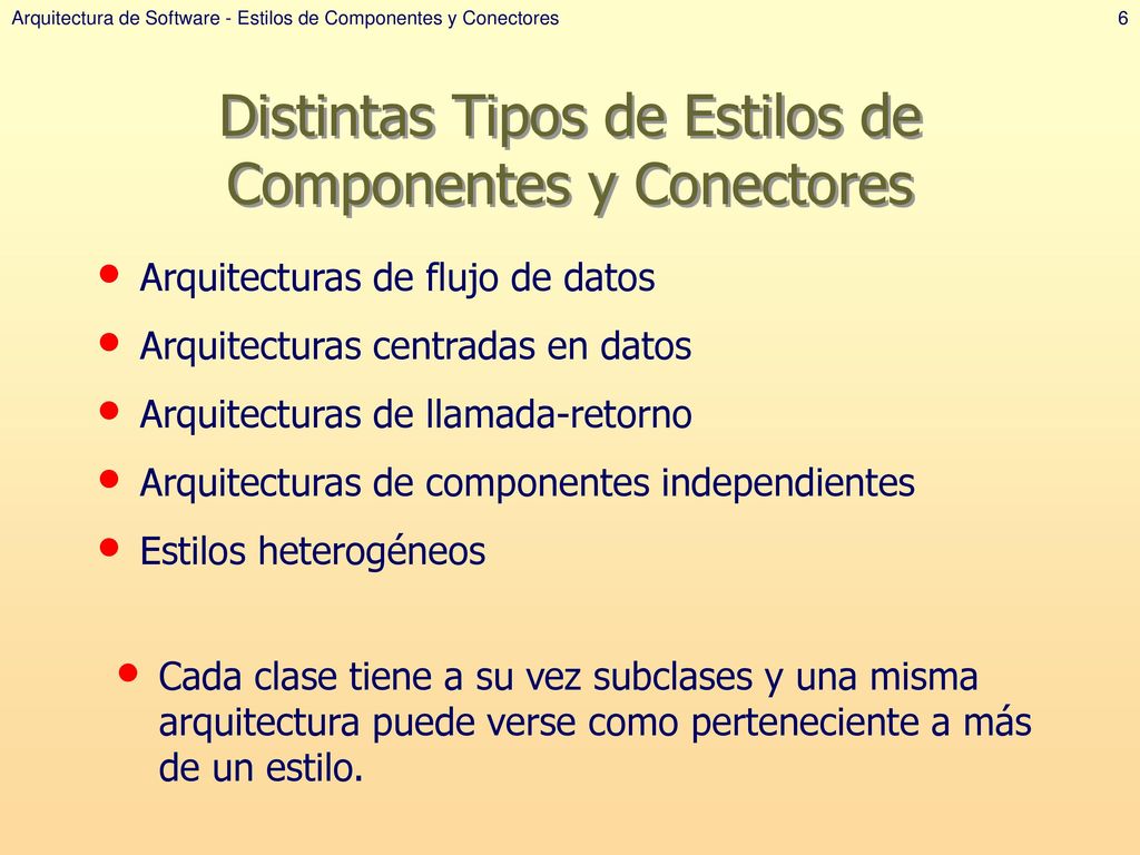 Distintas Tipos de Estilos de Componentes y Conectores
