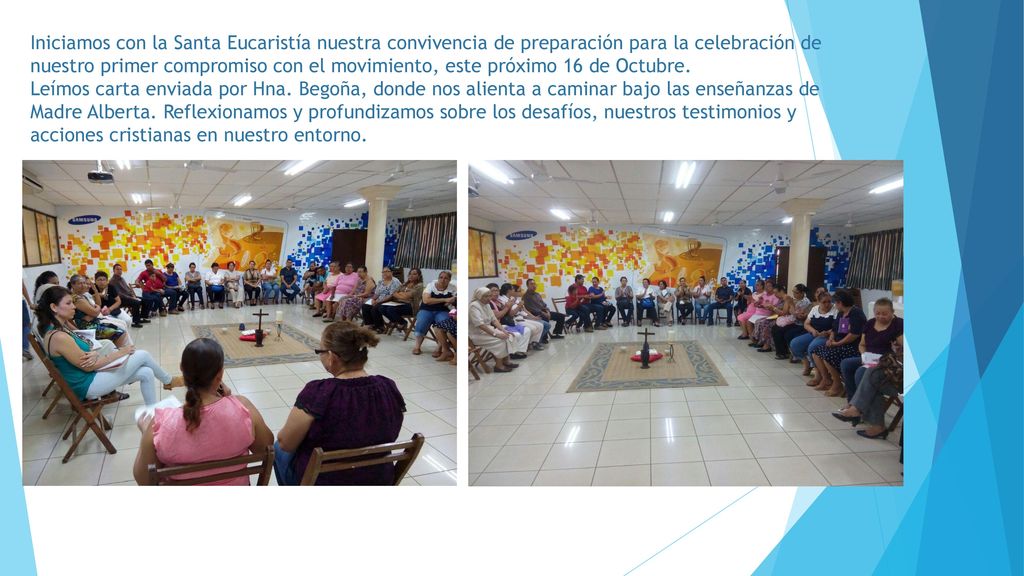 Iniciamos con la Santa Eucaristía nuestra convivencia de preparación para la celebración de nuestro primer compromiso con el movimiento, este próximo 16 de Octubre.