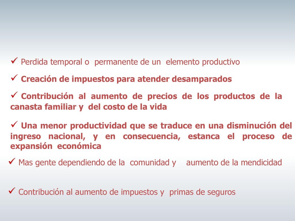 Perdida temporal o permanente de un elemento productivo