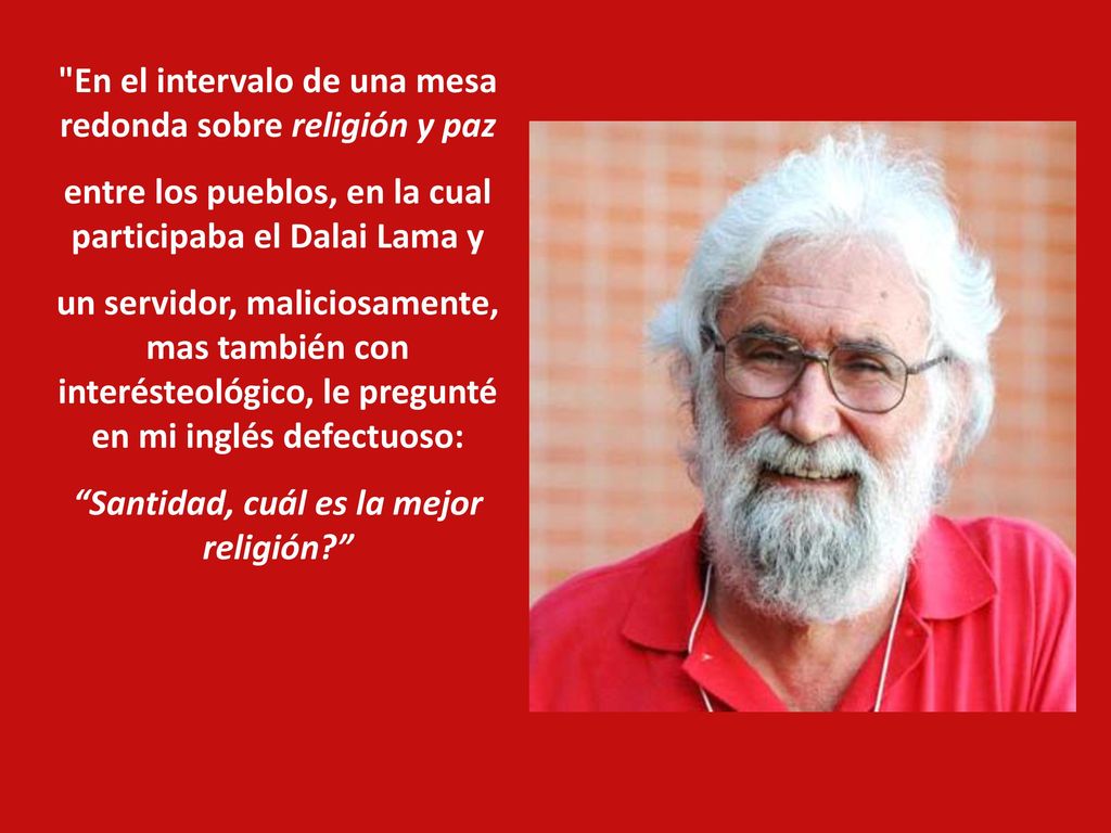 En el intervalo de una mesa redonda sobre religión y paz