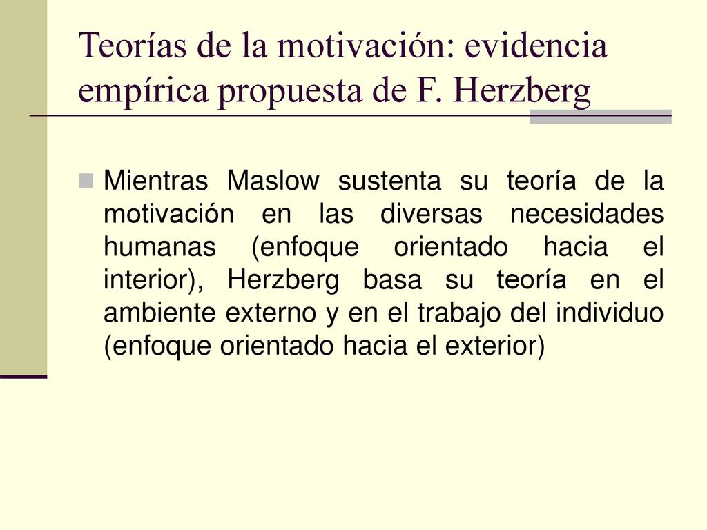 Teorías de la motivación: evidencia empírica propuesta de F. Herzberg