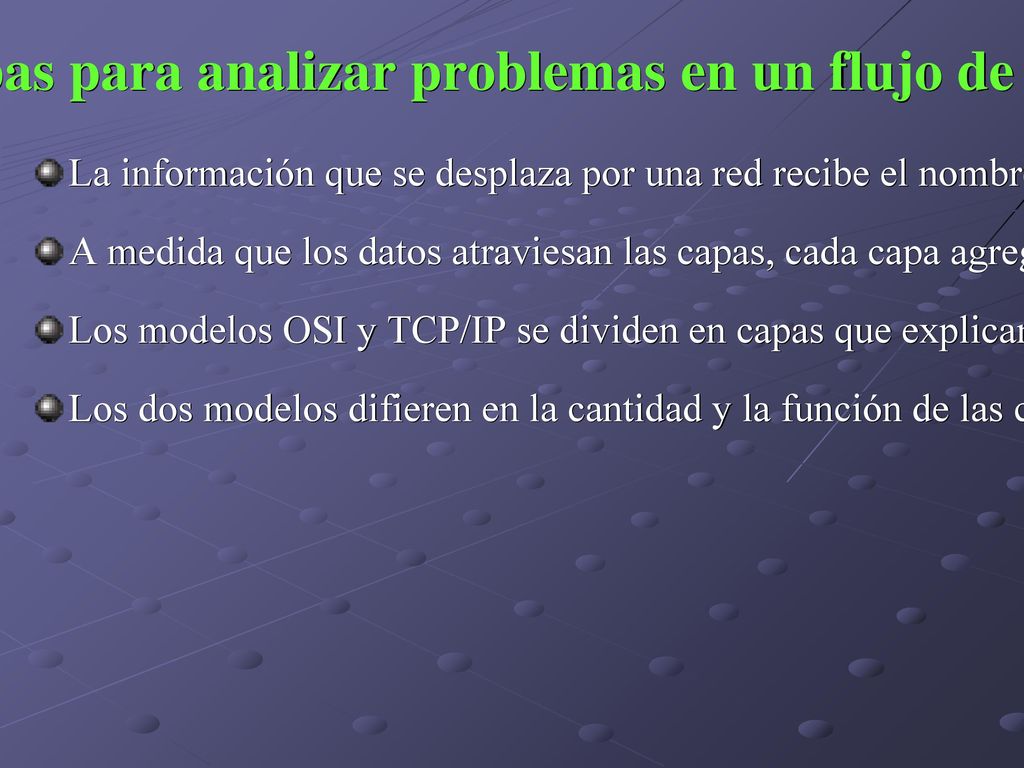 Uso de capas para analizar problemas en un flujo de materiales