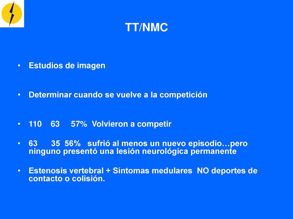TT/NMC Estudios de imagen Determinar cuando se vuelve a la competición