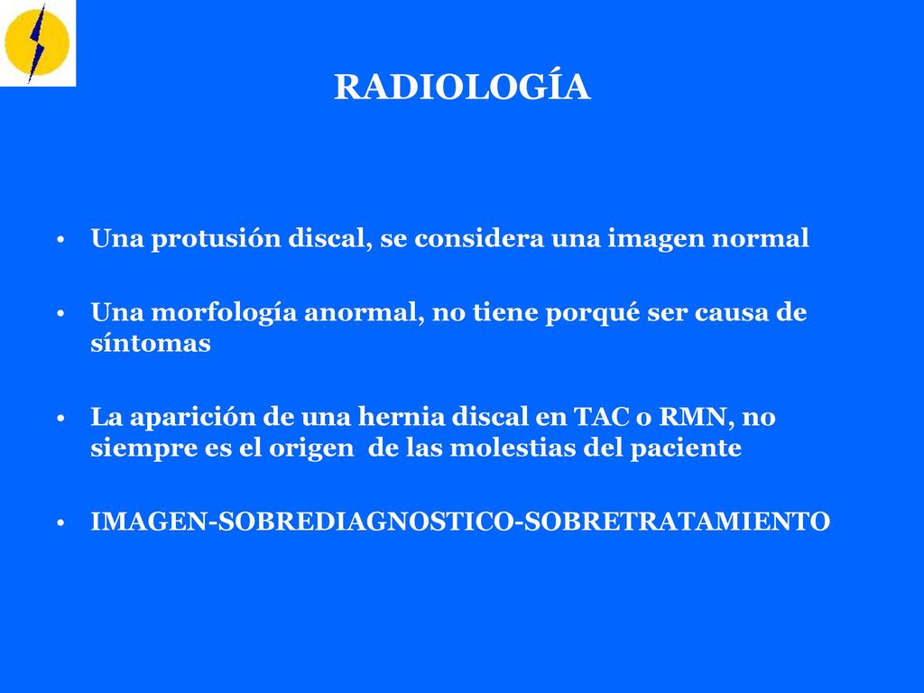 RADIOLOGÍA Una protusión discal, se considera una imagen normal