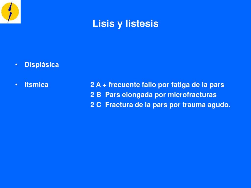 Lisis y listesis Displásica