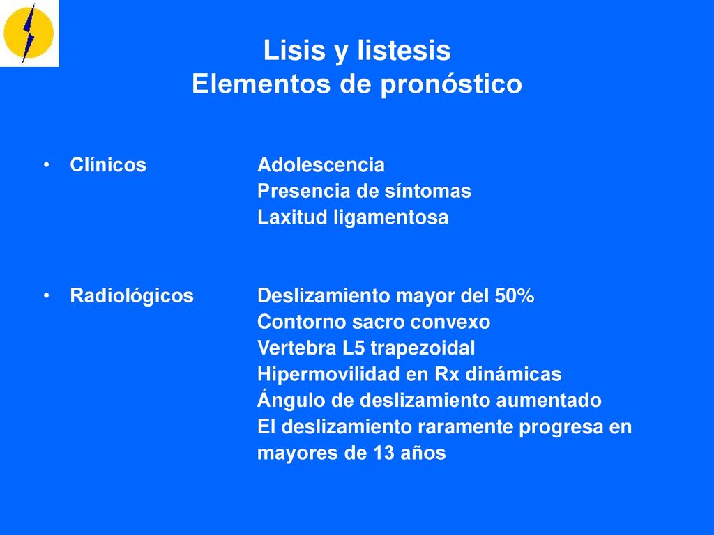 Lisis y listesis Elementos de pronóstico