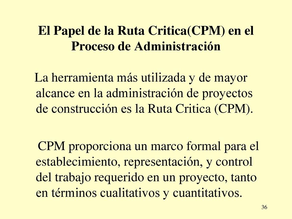 El Papel de la Ruta Critica(CPM) en el Proceso de Administración