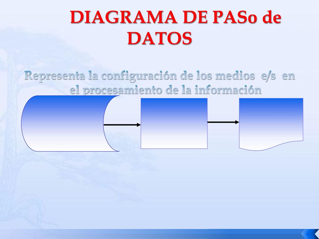 DIAGRAMA DE PASo de DATOS Representa la configuración de los medios e/s en el procesamiento de la información