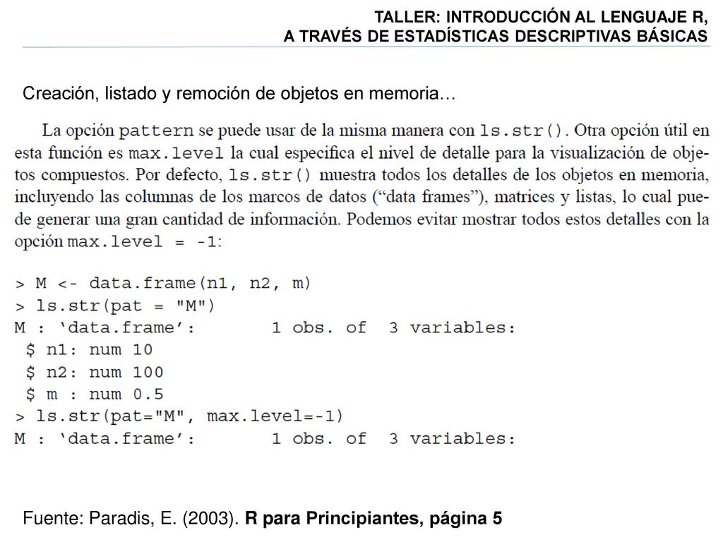 Creación, listado y remoción de objetos en memoria…
