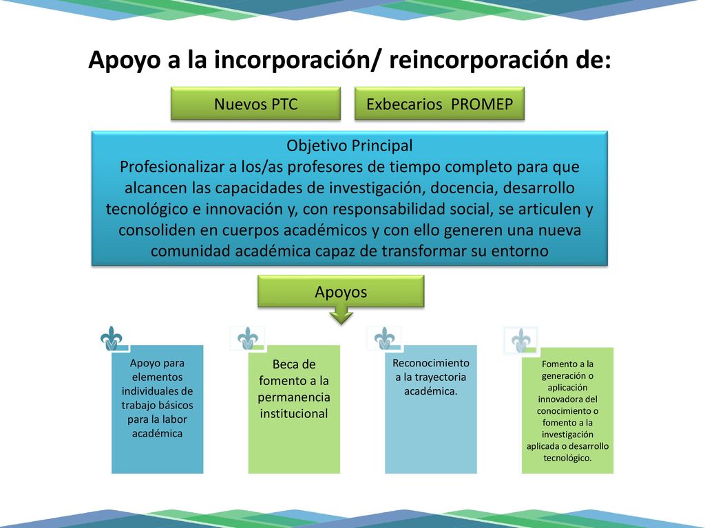 Apoyo a la incorporación/ reincorporación de: