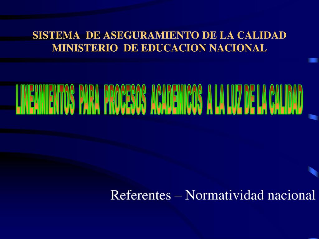 LINEAMIENTOS PARA PROCESOS ACADEMICOS A LA LUZ DE LA CALIDAD