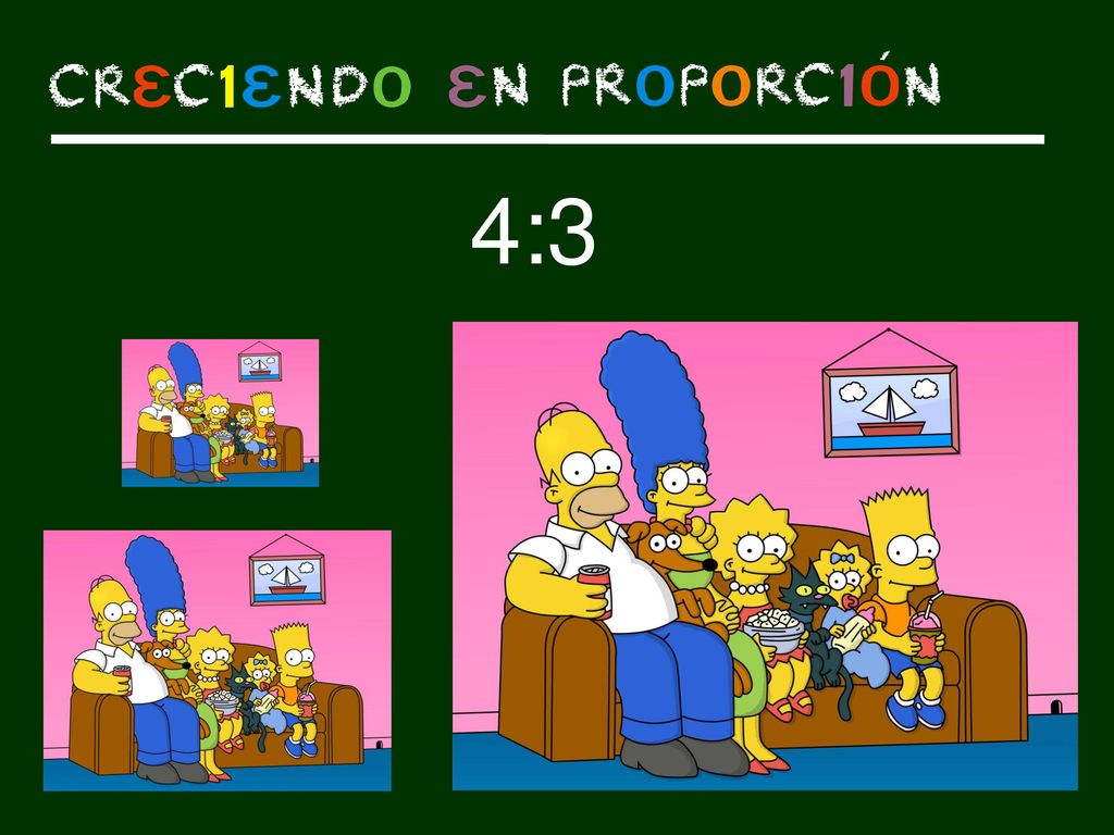 4:3 Misma imagen, en diferentes tamaños, pero con igual proporción.