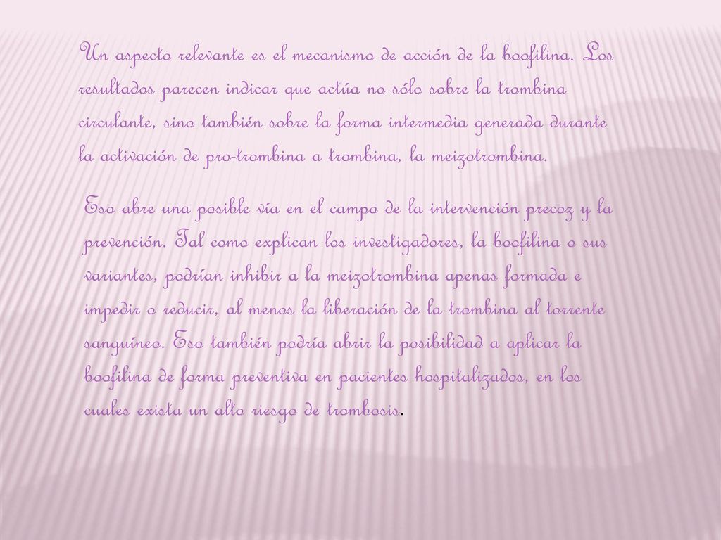 Un aspecto relevante es el mecanismo de acción de la boofilina