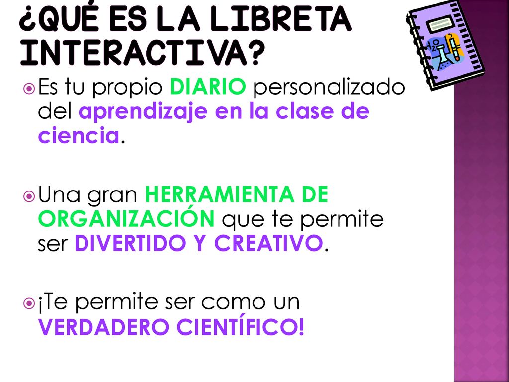 Es tu propio DIARIO personalizado del aprendizaje en la clase de ciencia.