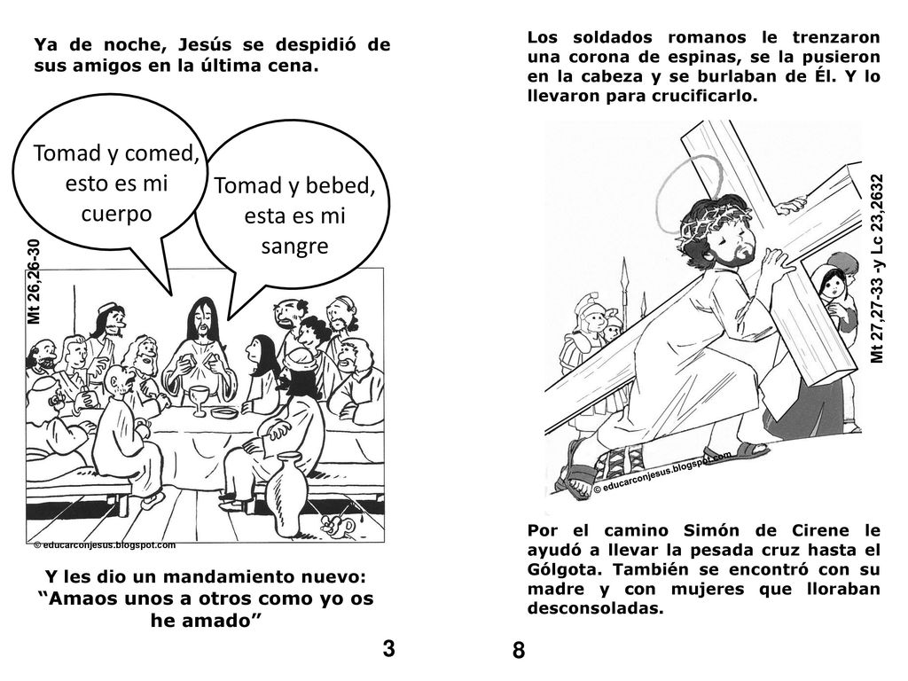 Tomad y comed, esto es mi cuerpo Tomad y bebed, esta es mi sangre
