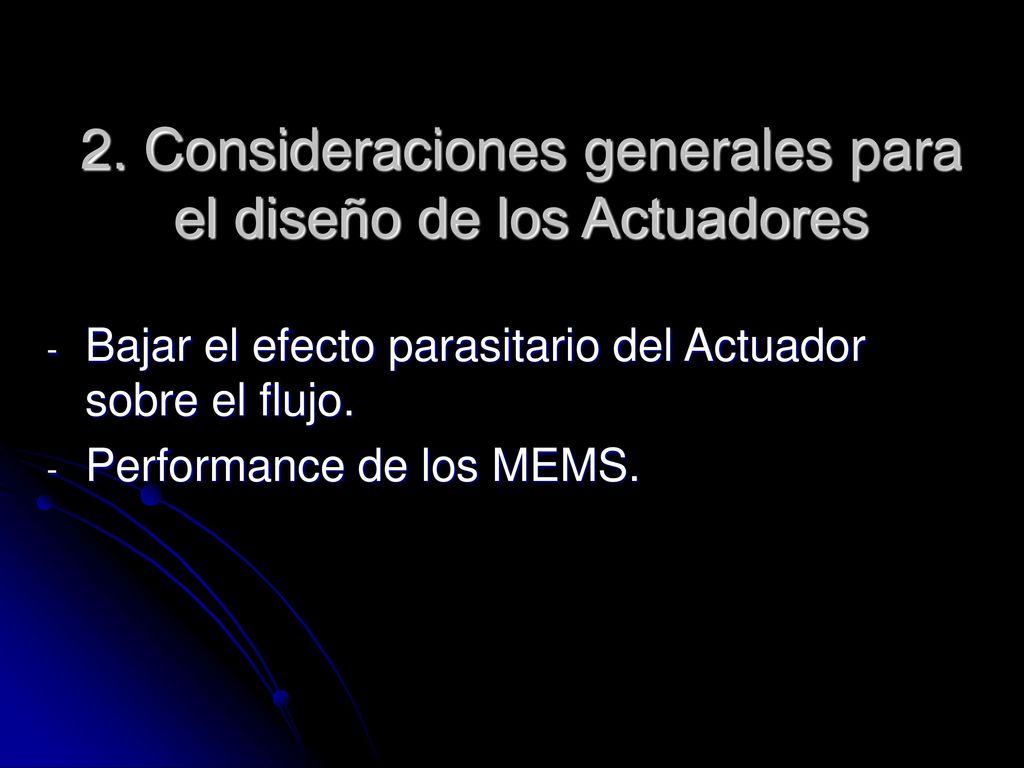 2. Consideraciones generales para el diseño de los Actuadores