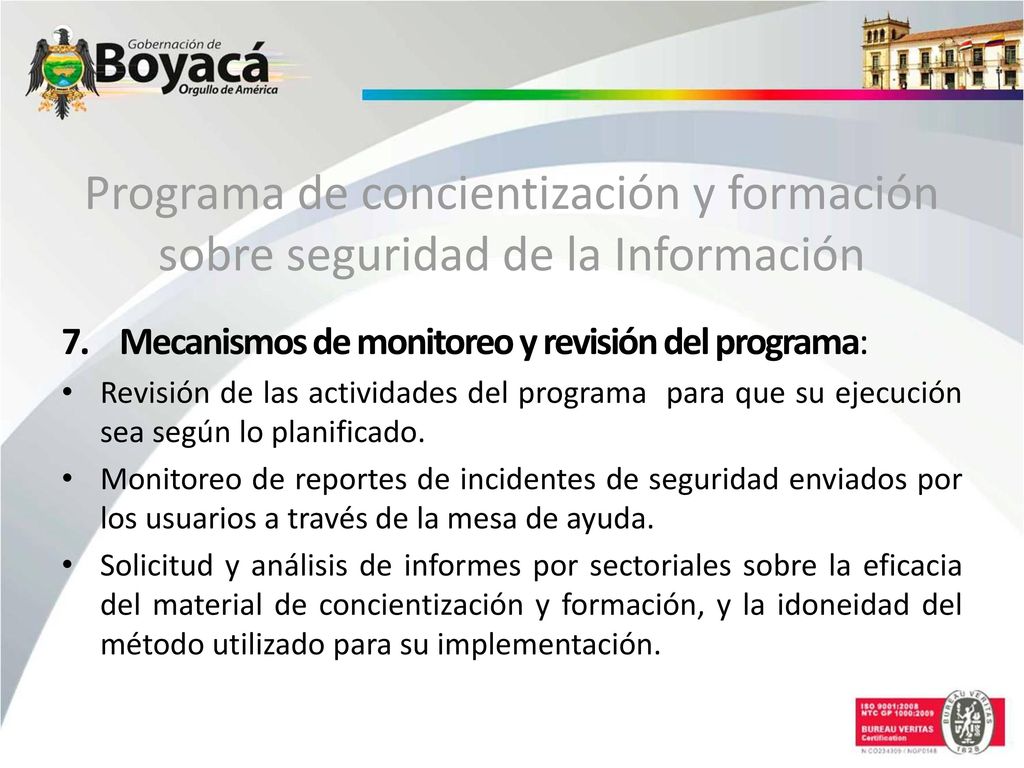 Programa de concientización y formación sobre seguridad de la Información