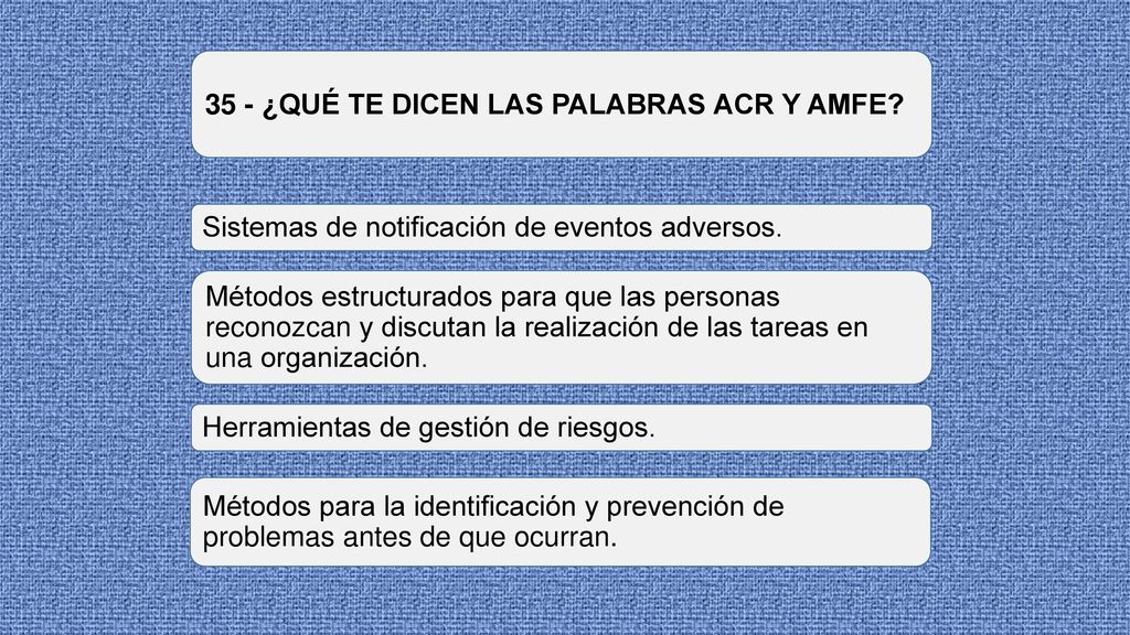 35 - ¿QUÉ TE DICEN LAS PALABRAS ACR Y AMFE