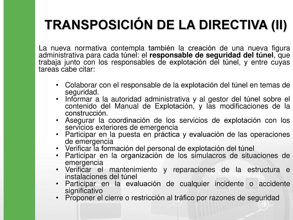 TRANSPOSICIÓN DE LA DIRECTIVA (II)