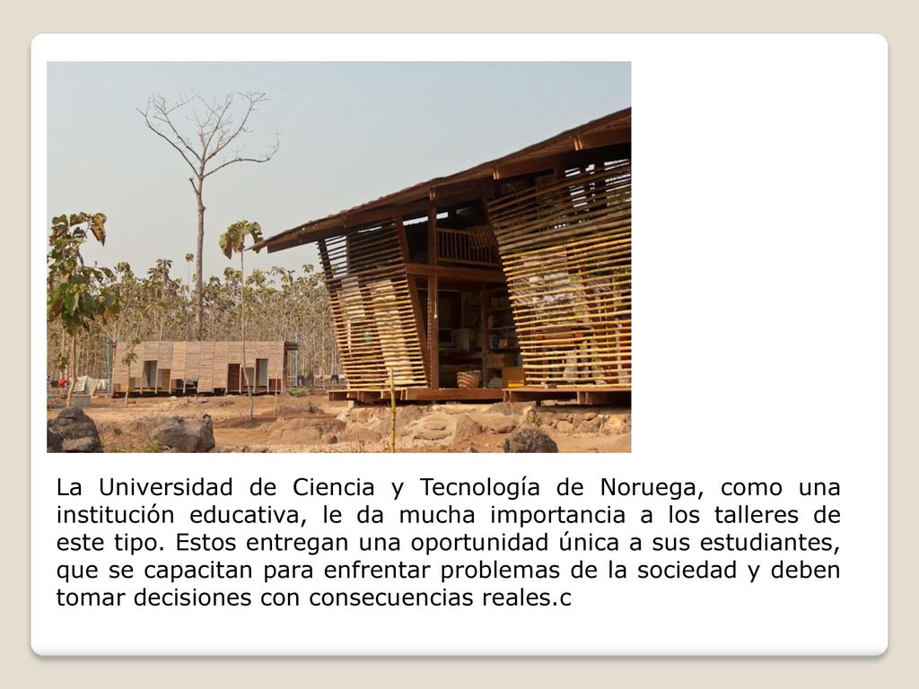 La Universidad de Ciencia y Tecnología de Noruega, como una institución educativa, le da mucha importancia a los talleres de este tipo.