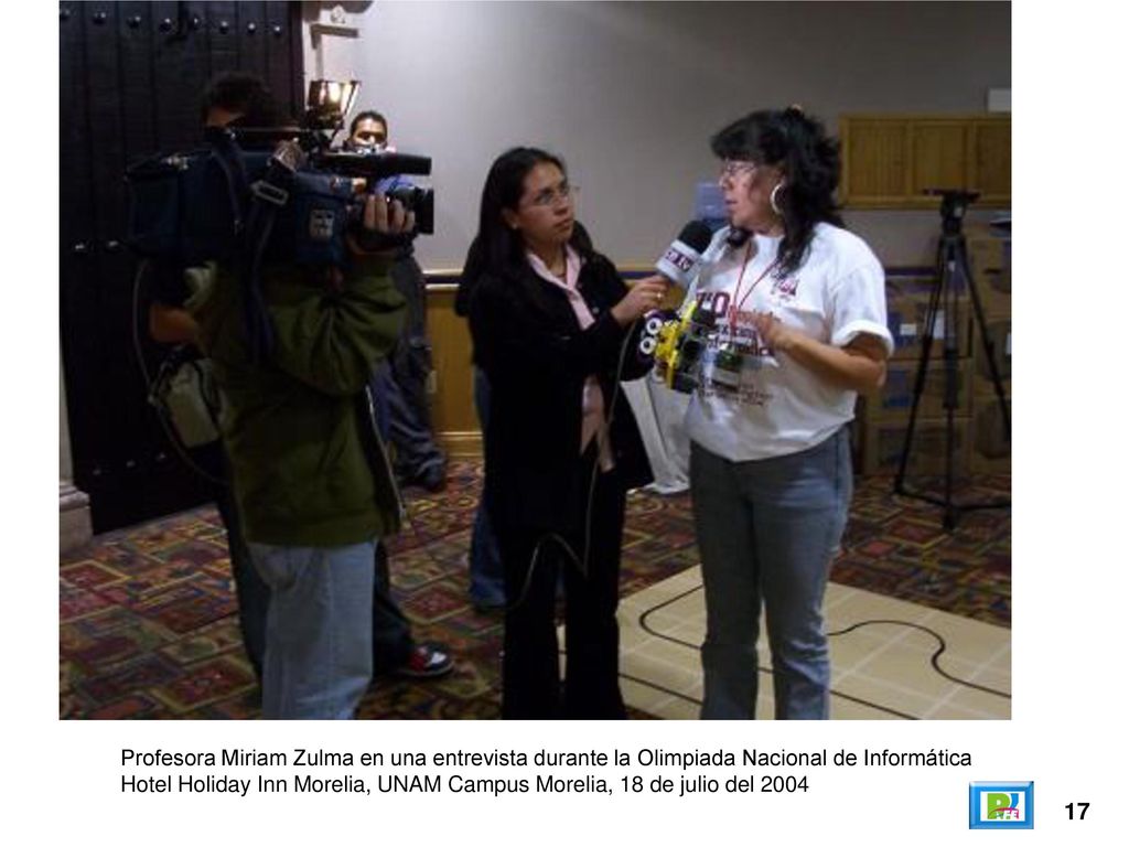 Profesora Miriam Zulma en una entrevista durante la Olimpiada Nacional de Informática