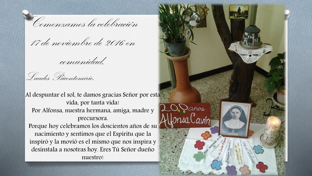 Comenzamos la celebración 17 de noviembre de 2016 en comunidad.