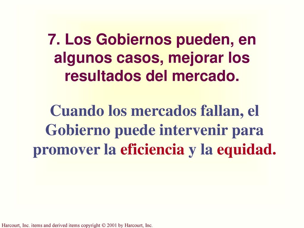 7. Los Gobiernos pueden, en algunos casos, mejorar los resultados del mercado.