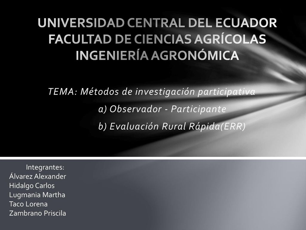UNIVERSIDAD CENTRAL DEL ECUADOR FACULTAD DE CIENCIAS AGRÍCOLAS INGENIERÍA AGRONÓMICA