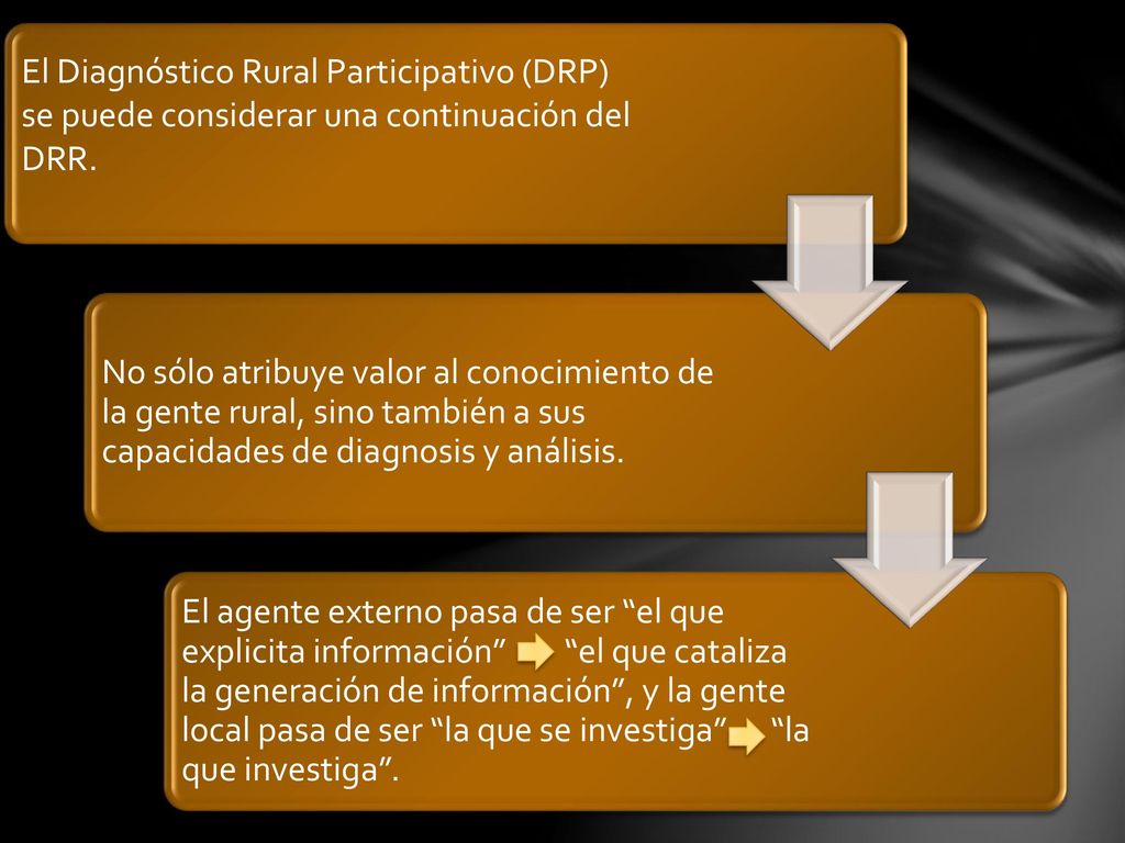 El Diagnóstico Rural Participativo (DRP) se puede considerar una continuación del DRR.