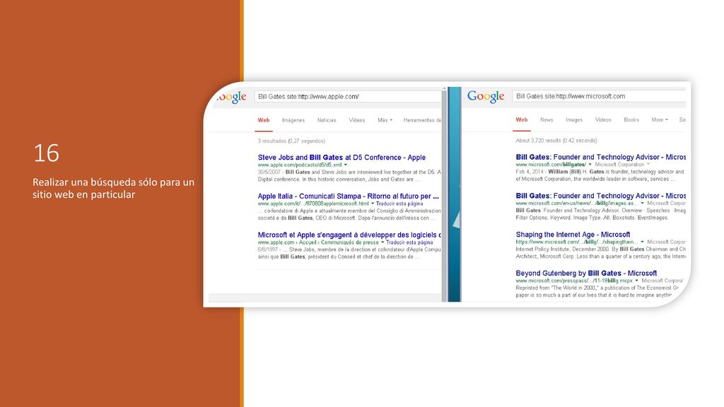 16 Realizar una búsqueda sólo para un sitio web en particular