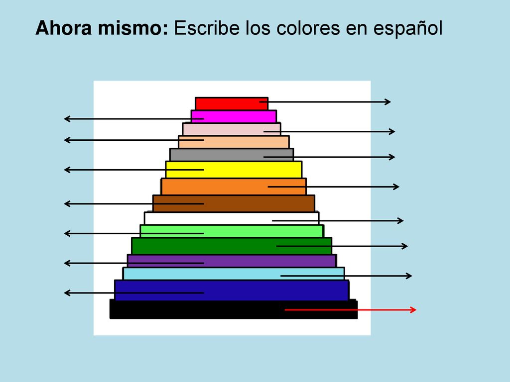 Ahora mismo: Escribe los colores en español