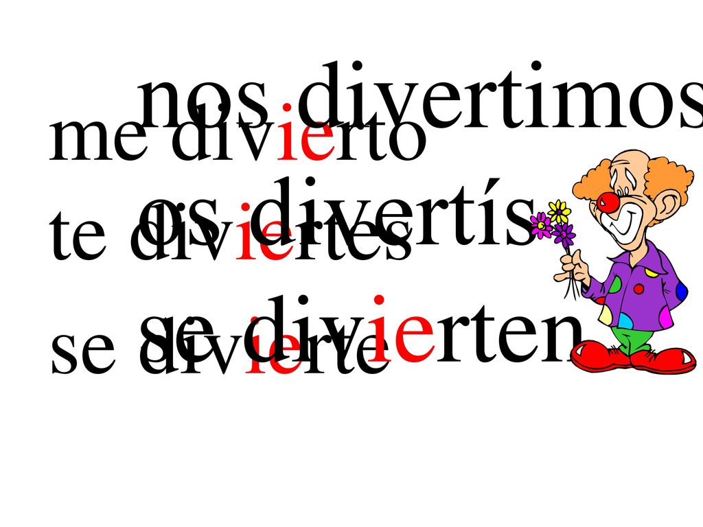 nos divertimos os divertís se divierten me divierto te diviertes