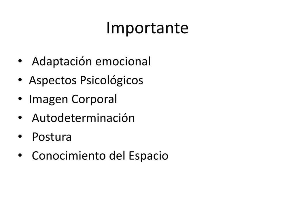 Importante Adaptación emocional Aspectos Psicológicos Imagen Corporal