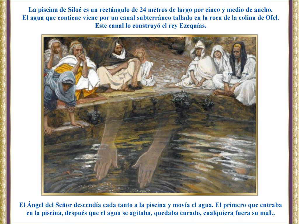 La piscina de Siloé es un rectángulo de 24 metros de largo por cinco y medio de ancho.