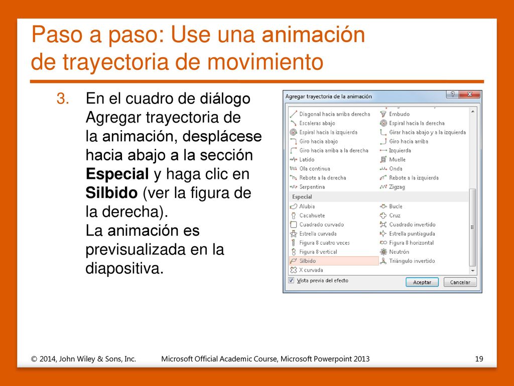 Paso a paso: Use una animación de trayectoria de movimiento