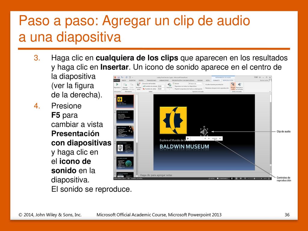 Paso a paso: Agregar un clip de audio a una diapositiva