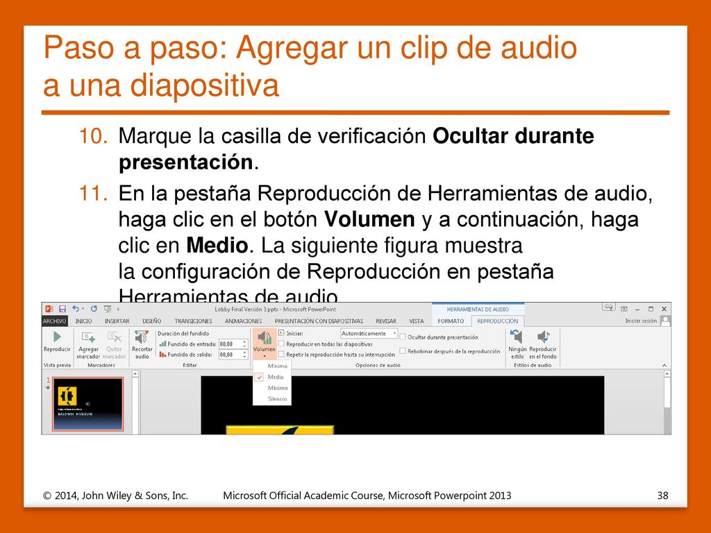Paso a paso: Agregar un clip de audio a una diapositiva