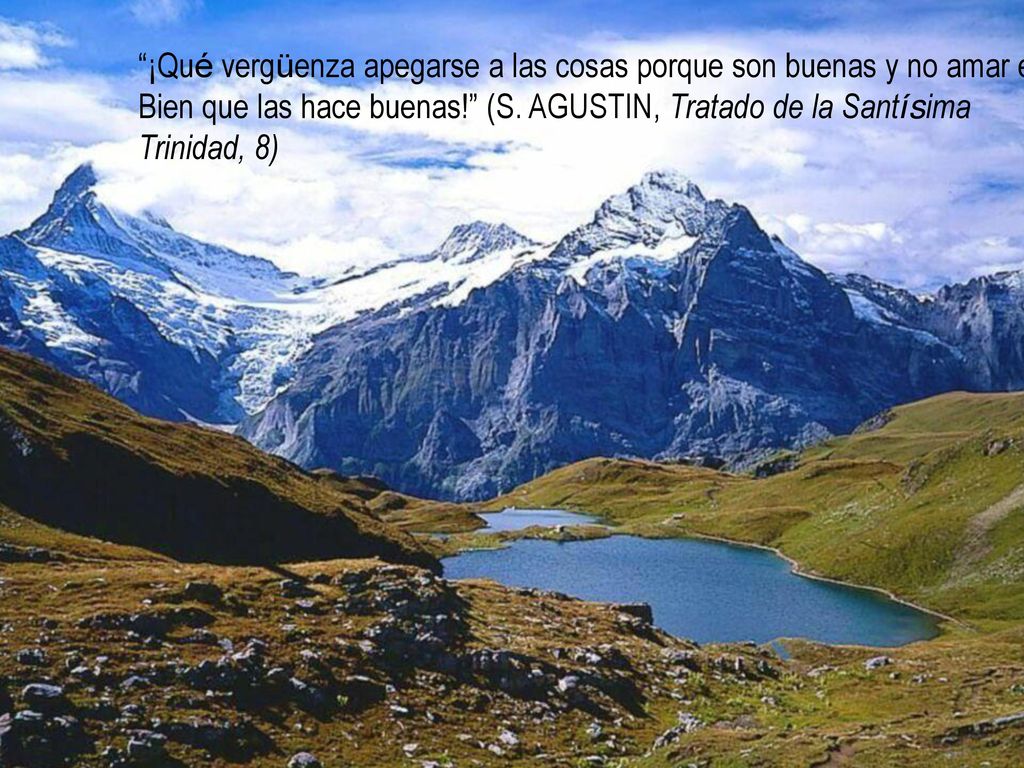 ¡Qué vergüenza apegarse a las cosas porque son buenas y no amar el Bien que las hace buenas! (S.