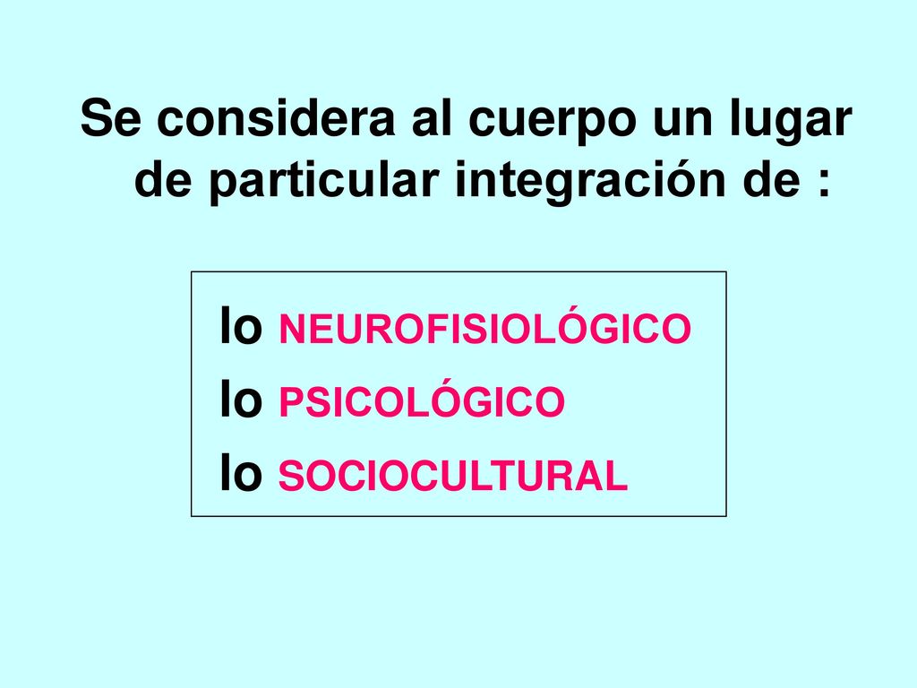 Se considera al cuerpo un lugar de particular integración de :