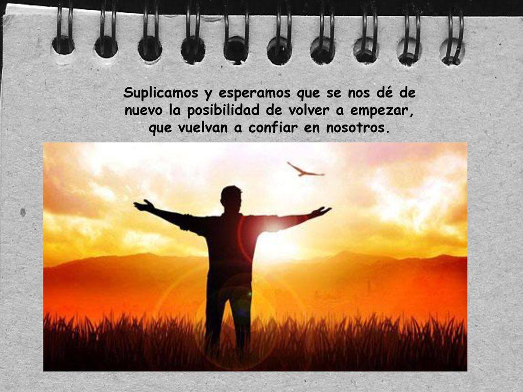 Suplicamos y esperamos que se nos dé de nuevo la posibilidad de volver a empezar, que vuelvan a confiar en nosotros.