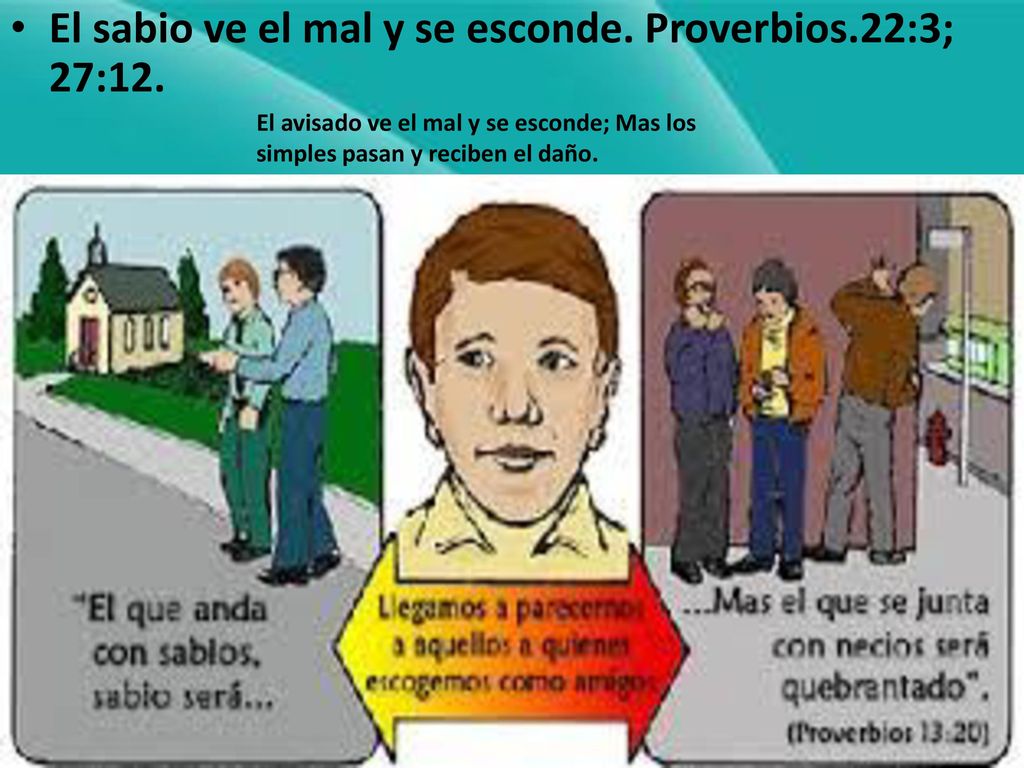 El sabio ve el mal y se esconde. Proverbios.22:3; 27:12.