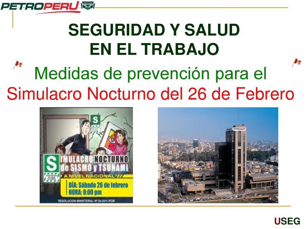 Medidas de prevención para el Simulacro Nocturno del 26 de Febrero