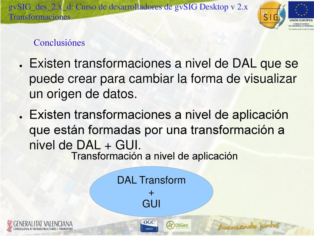 Conclusiónes Existen transformaciones a nivel de DAL que se puede crear para cambiar la forma de visualizar un origen de datos.