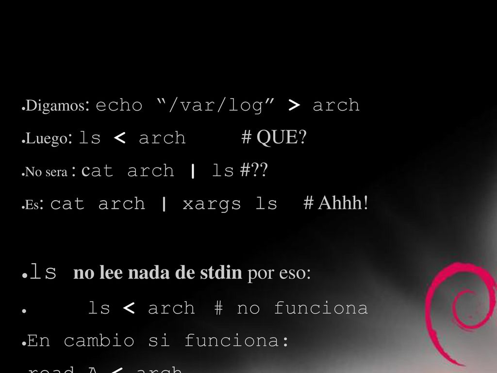 ¿Entrada estandar ls no lee nada de stdin por eso:
