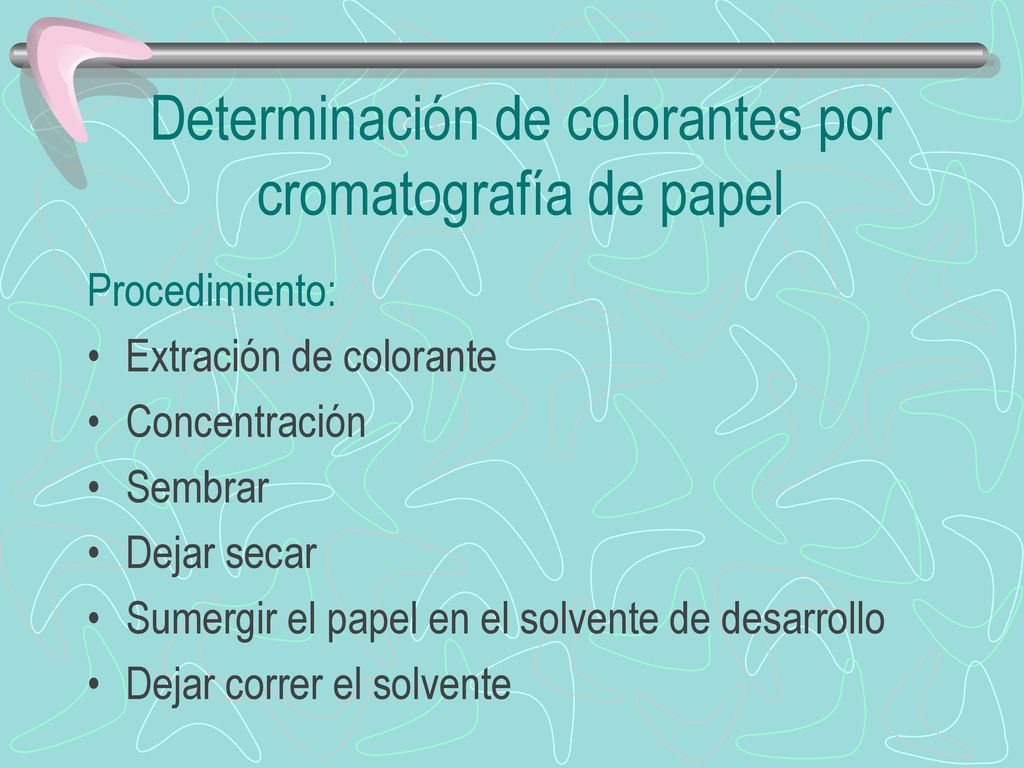 Determinación de colorantes por cromatografía de papel