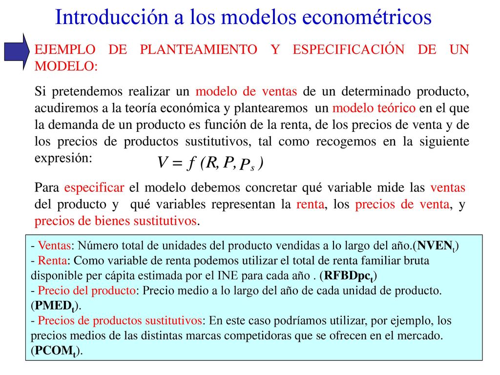 Introducción a los modelos econométricos - ppt descargar