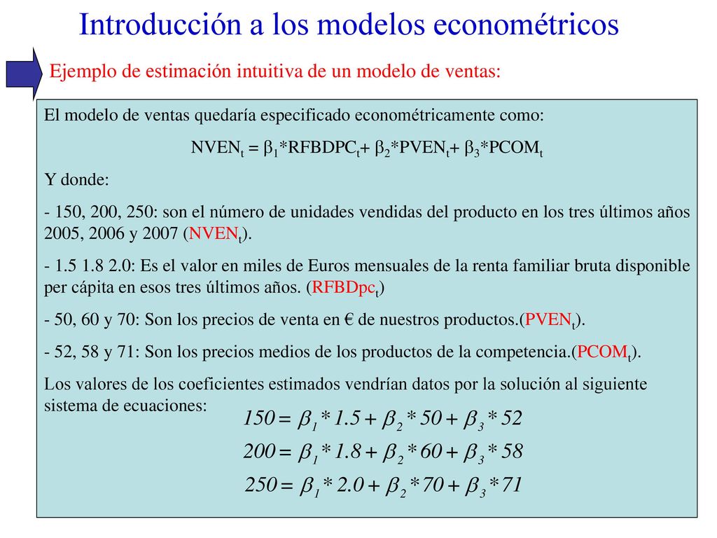Introducción a los modelos econométricos - ppt descargar