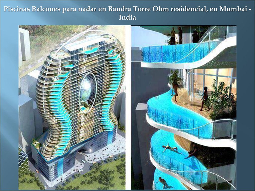 Piscinas Balcones para nadar en Bandra Torre Ohm residencial, en Mumbai - India