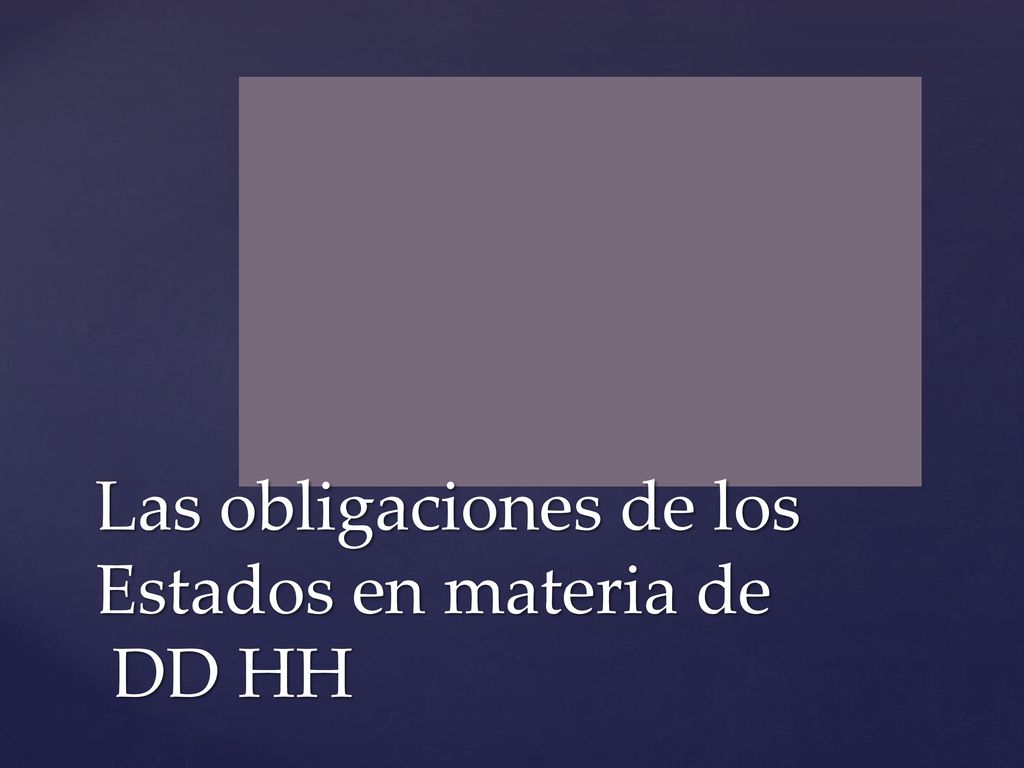 Las obligaciones de los Estados en materia de DD HH