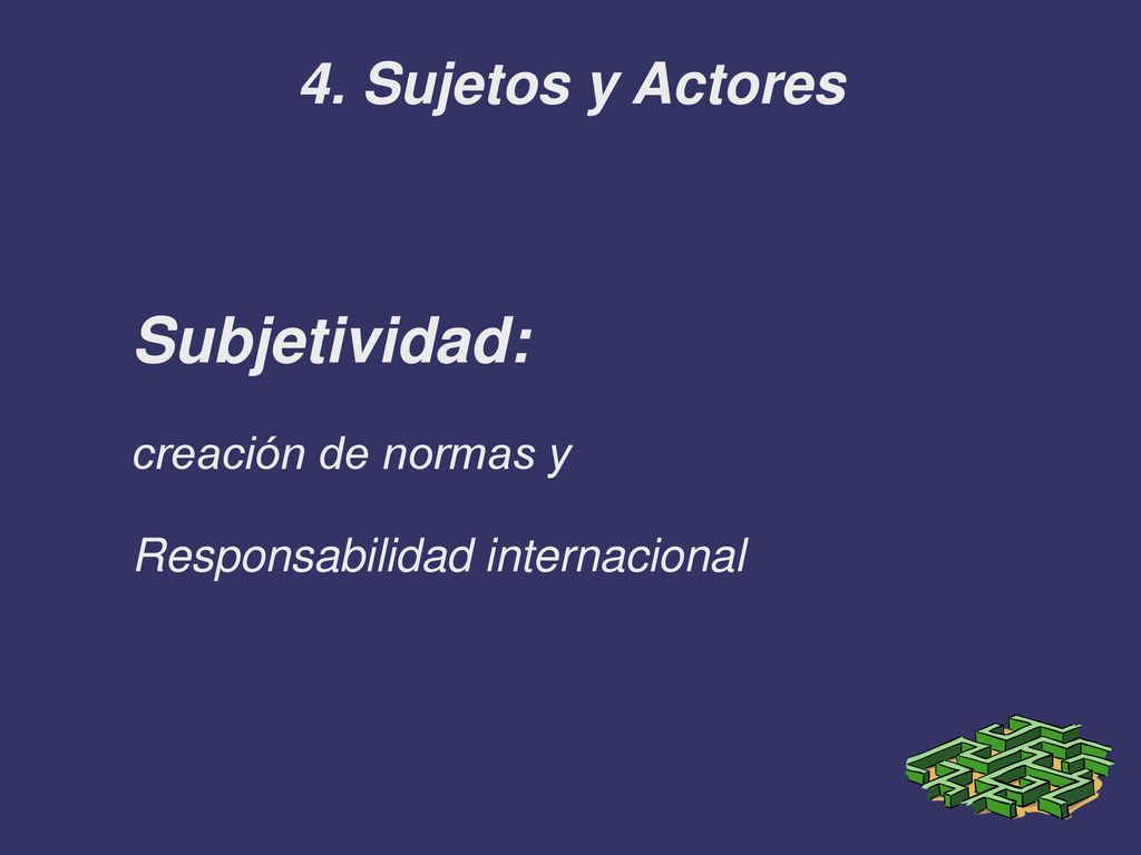 Subjetividad: 4. Sujetos y Actores creación de normas y